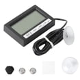 thumbnail image 1 of OULII Clock Display Aquarium Thermometer Plastic Black Indoor Outdoor Use 1Set, 1 of 6