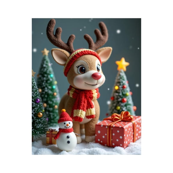 Paint by Numbers Kit for Adults, Christmas Reindeer Snowman Scene Paint by Numbers, Easy Paint by Numbers Kit for Adults Beginner, DIY Adult Paint by Number Kits on Canvas, Home Decor
