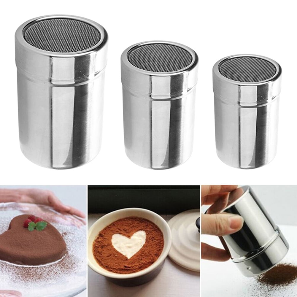 Stainless Steel Chocolate Shaker Icing Sugar Powder Cocoa Flour Coffee Sifter 