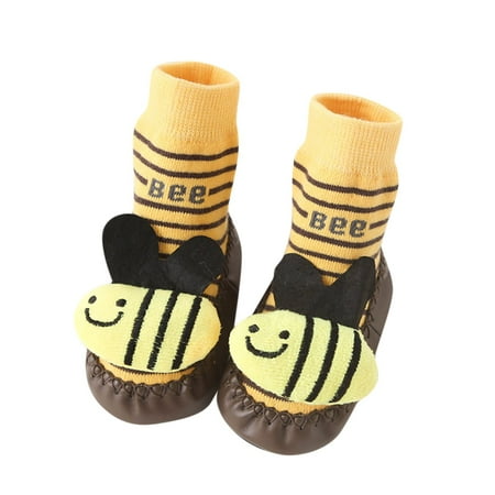 

ZENMELE Kids Sneakers Cute Shoe Cute Children Toddler Shoes Autumn And Winter Boys And Girls Floor Sports Flat Soles Non Slip Plush Warm Cartoon Animal Patterns Sports Shoe 2Y-2.5Y