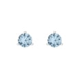 thumbnail image 3 of 1 Ct Round Cut Studs Blue Natural Aquamarine 14K White Solid Solid Gold Everyday Dainty Earrings Screw Back, 3 of 7