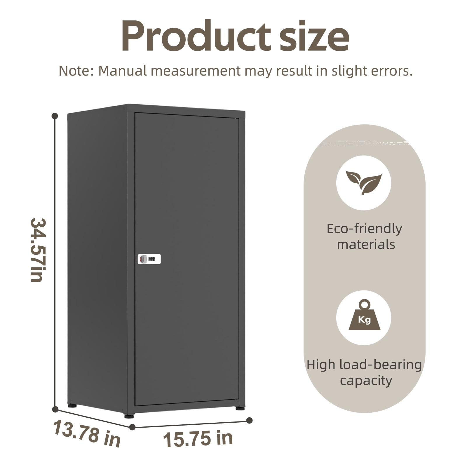 Metal Locking Storage Cabinet with Dial Lock, 34.6” Tall Steel Locker with 2 Adjustable Shelves, Stackable Design for Home Office Bathroom Kitchen Utility Room