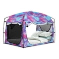 thumbnail image 1 of Carpa para cama porayhut portátil con privacidad y bloqueo de luz del 90% con tamaño queen, 1 of 9
