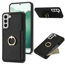 Allytech Galaxy S21  Case Cover Wallet, S21 Plus Case, PU Leather with Ring Holder Stand Protective Shockproof Slim Fit Shell Phone Case Cover for Samsung Galaxy S21 Plus - Black