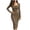 ZB-Brown-dress, variant on O Ring Decor Dresses for Women Square Neck Long Sleeve Bodycon Midi Dresses Casual Solid Color Slim Fit Pencil Dresses Evening Wear Stretch Comfy Cocktail Dresses Red XXL