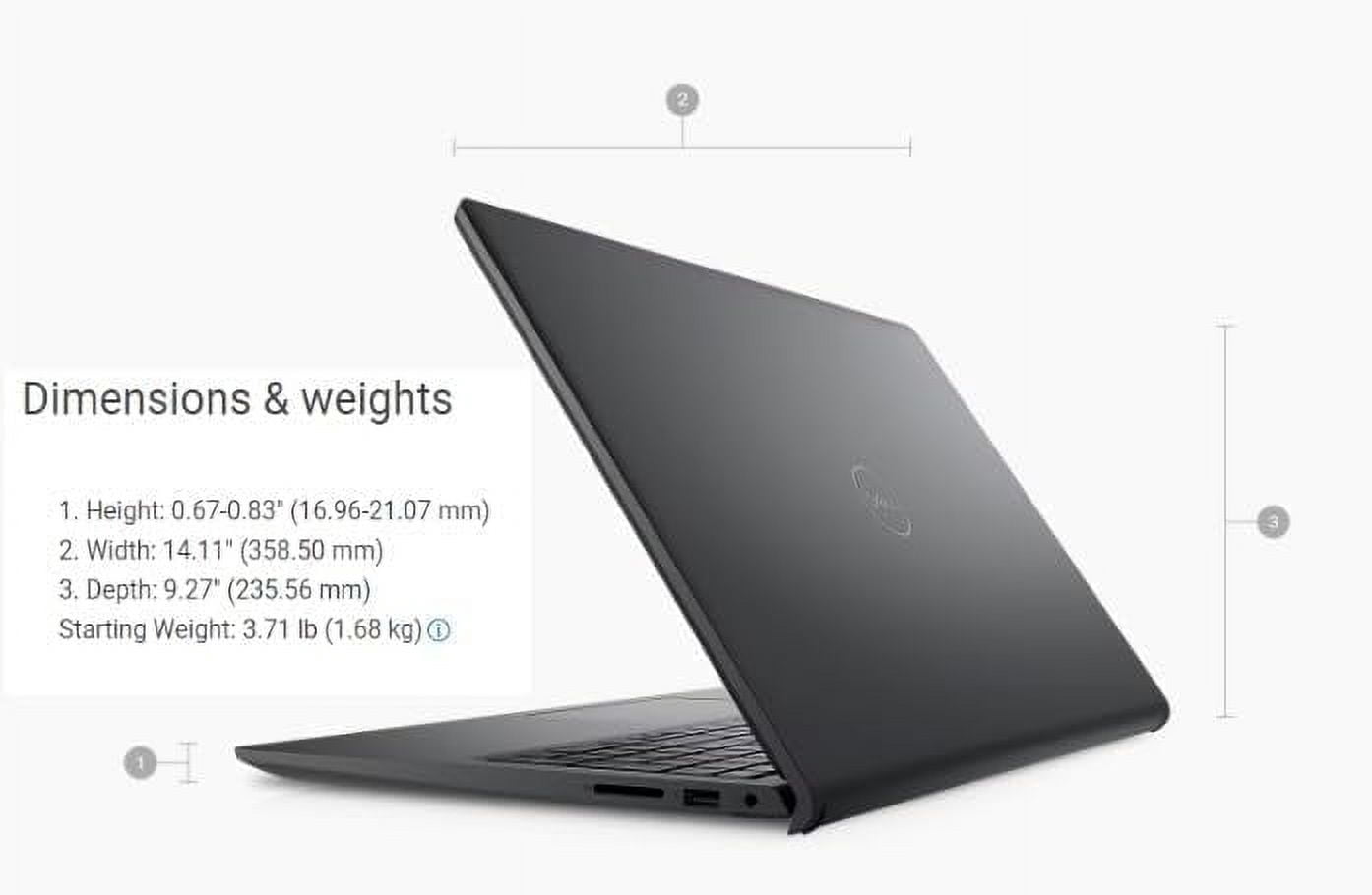 Dell Inspiron 15.6" Touchscreen Laptop i3535, AMD Ryzen 7 7730U, 16GB RAM, 1TB SSD, Windows 11 Pro, Black, with Office 2024