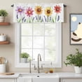 thumbnail image 2 of Window Valance for Kitchen, Purple Lavender Colorful Sunflower Rod Pocket Short Curtain for Small Windows, Light Filtering Decorative Valance, 60 x 14 Inch, 1 Panel, 2 of 9