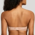 thumbnail image 2 of MELENECA Women's No Padding Sheer Lace Bandeau See-Through Minimizer Underwire Strapless Bras Beige 40E, 2 of 6