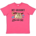 thumbnail image 3 of Inktastic My Granny Loves Me with Sloth and Hearts Youth T-Shirt, 3 of 5