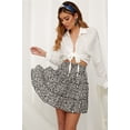 thumbnail image 5 of Women's Summer Cute High Waist Ruffle Skirt Floral Print Swing Beach Mini Skirt, 5 of 7