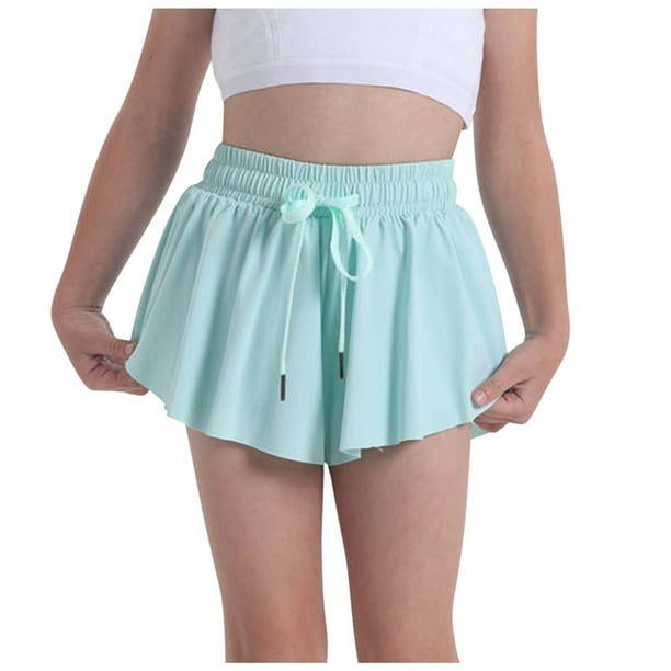 YUNOGA Women's High Waisted Running Shorts 2 in 1 Athletic Workout Shorts  with Pockets, Mint Green, X-Small : : Fashion