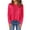 Red, variant on ManxiVoo Round Neck Long Sleeve Sweater Top for Women Autumn Winter Casual Soft Warm Knitwear L Size Hot Pink