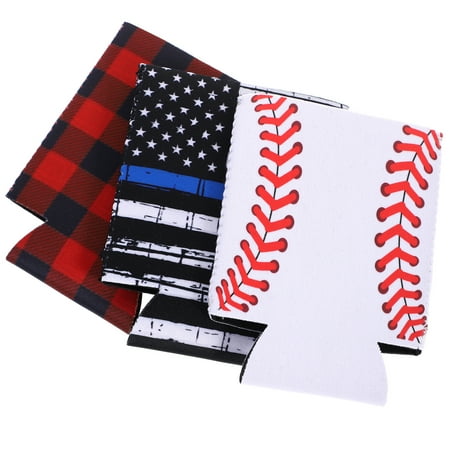 

3pcs 330ml Can Sleeves Thermal Beer Can Cover Bottle Sleeve Can Sleeve Cooler Portable Bottle Cover for Camping Hiking Fishing (Summer Print)