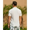 thumbnail image 3 of Youclos Men's Short Sleeve Textured Linen Shirts Hawaiian Button Down Shirts, 3 of 7