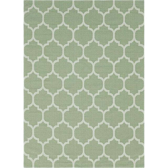 Unique Loom Tapis Géométrique Decatur Treillis 7' 5 x 10' Rectangle Vert/ivoire