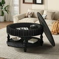 thumbnail image 5 of S-HOME Flip-Top Coffee Table with Spacious Hidden Storage, Solid Wood Legs, Farmhouse Style Center Table, Black, 5 of 11