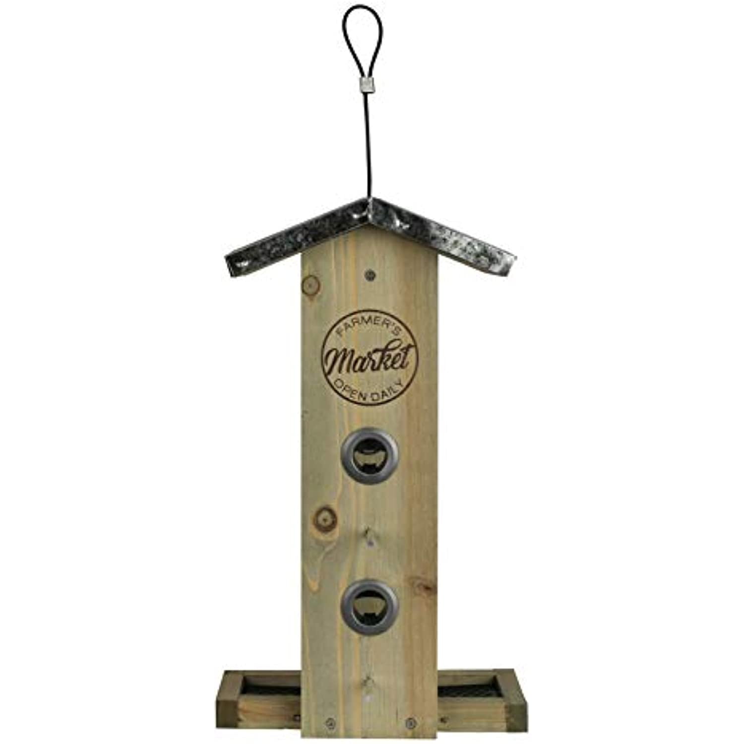 Natures Way Bird Products WWGF1 1.5 qt. Galvanized Weathered Vertical Feeder - 14 x 7 x 8.25 in.