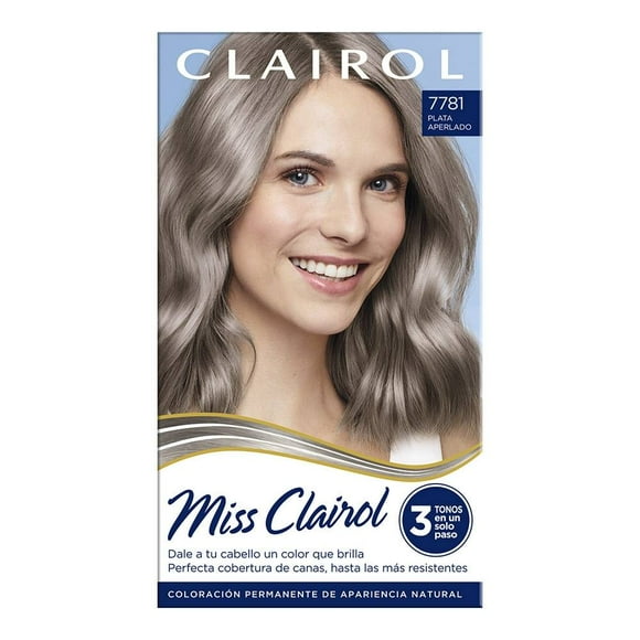 Tinte para cabello Miss Clairol permanente 7781 plata aperlado