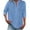 Blue, variant on Cmfcve Summer Plus Size Gauze Tops for Women Short Sleeve V-Neck Henley Blouse 3/4 Length Sleeve Buttons T-Shirt with Pockets
