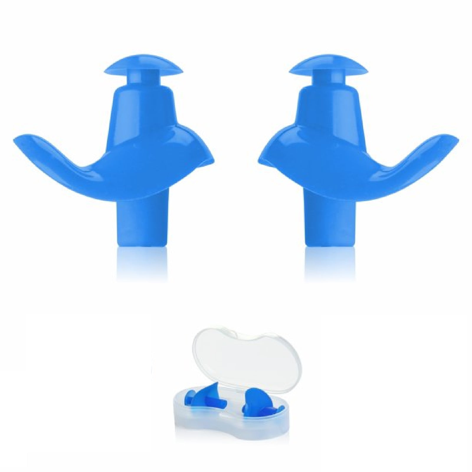 1 Pair Swimming Earplugs Silicone Comfortable Earbuds with Storage Case for Adults, Children