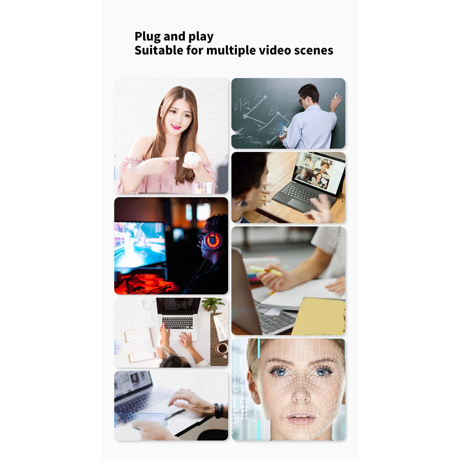 B9 Laptop Webcam Auto Focused And Integrated Microphone For Clearly Video Calls And Online Meetings 1080P/2K/4K Optional
