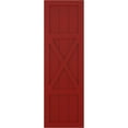 thumbnail image 5 of Ekena Millwork 12"W x 26"H True Fit PVC Center X-Board Farmhouse Fixed Mount Shutters, Fire Red (Per Pair - Hardware Not Included), 5 of 7