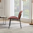 thumbnail image 4 of Comfy Shell Chair,Single Side Chair with Tripod, Fabric Lounge Chair with Comfortable Backrest, Modern Accent Chair for Living Room, Reading, Lounge, Office(Bean Paste Red), 4 of 9