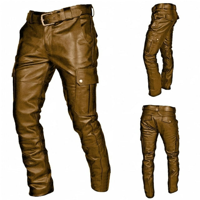 Mikilon Pantalon Long Décontracté Ajusté Punk Rétro Gothique pour Homme Automne Hiver