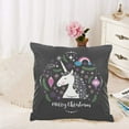 thumbnail image 2 of MKHERT Christmas Card Unicorn Pillow Covers Pillowcase Throw Pillows 18x18 inch, 2 of 2