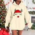 thumbnail image 6 of XIAOCHA Couples Hoodies for Christmas Oversized Reindeer Hooded Sweatshirt Festive Warm Casual Holiday Wear Top, 6 of 6