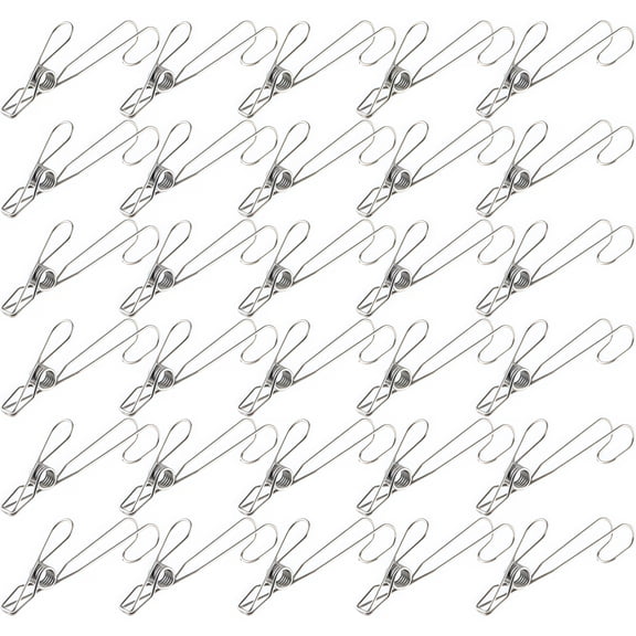 30 Pieces Stainless Steel Mini Clips Hook Bathroom Multifunctional Hanger