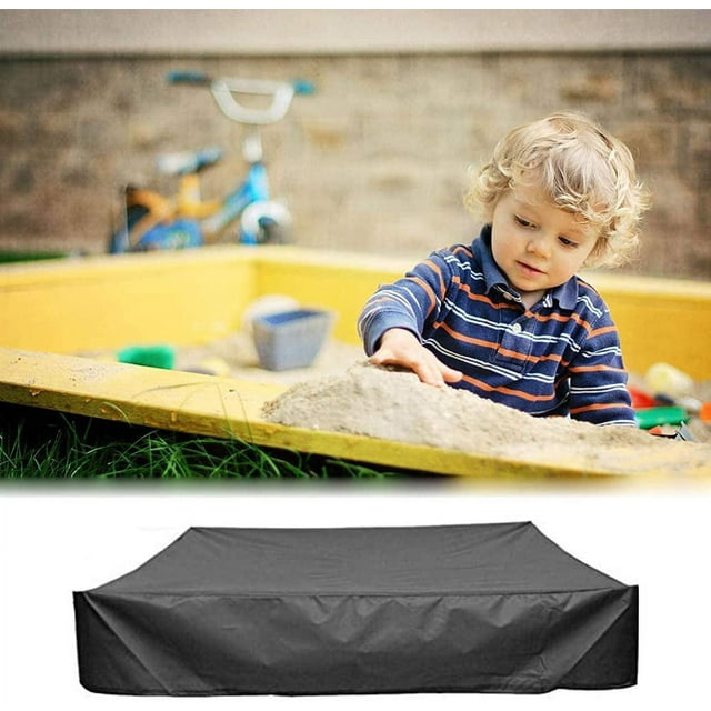 Lona para arenero,Cubierta para arenero,Cubierta para arenero,Oxford impermeable y a prueba de polvo,con cordón,para arenero, piscina, jardín o granja. (180 negro)