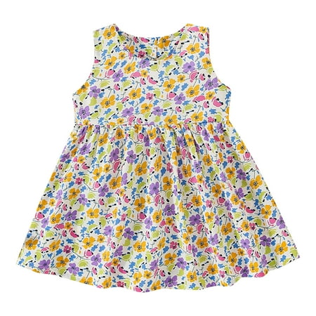 

Toddler Girls Sleeveless Sundress Floral Prints Princess Dress Dance Party Dresses Clothes Girls Uniform Shirts Toddler Birthday Shirt Baby Girl Winter Clothes