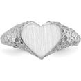 thumbnail image 4 of 14k White Gold 8.0x9.0mm Open Back Heart Signet Ring - Ring Size 5.0, 4 of 8