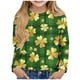 thumbnail image 1 of Blusas y camisas de manga larga con cuello redondo y estampado de San Patricio para niños, blusa informal de manga larga con cuello redondo, blusa de poliéster para niñas, 1 of 4
