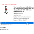 thumbnail image 2 of Water Pump, Alternator, Air Conditioning and Power Steering Accessory Drive Belt - Compatible with 1999 - 2005 Buick Park Avenue 3.8L V6 2000 2001 2002 2003 2004, 2 of 2