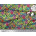 thumbnail image 2 of Soimoi Poly Georgette Fabric Colorful Flowers Clip Art Printed Craft Fabric by The Yard 42 Inch Wide, 2 of 3