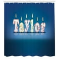 thumbnail image 3 of Ambesonne Taylor Shower Curtain, Celebration Candle Font, 69"Wx70"L, Blue and Multicolor, 3 of 3