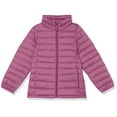 thumbnail image 1 of Essentials Toddler Girls Lightweight Water-Resistant Packable Mock Puffer Jacket, Dusty Purple, 3T, 1 of 2