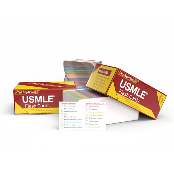 USMLE Step 1 Study Cards 2025-2026: USMLE Step 1 Prep and Practice Test Questions [Full Color Cards]
