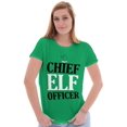 thumbnail image 3 of Xmas Chief Elf Officer Santa Helper Womens Fitted Plus Size Graphic Tee Brisco Brands 3X, 3 of 5