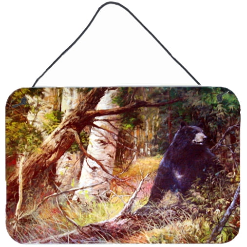 Carolines Treasures PJC1074DS812 Are you there Mr. Black Bear Wall or Door Hanging Prints  8x12 multicolor