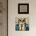 thumbnail image 3 of 10 Inch Wall Clock Battery Operated Silent Clock Decorative for Office, Kitchen, Outdoor, Living Room，Wise Owl with Glasses Watercolor Image, 3 of 4