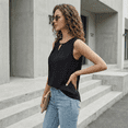 thumbnail image 6 of SOMER Dressy Tank Tops for Women Keyhole Neck Pleated Neck Sleeveless Blouse Casual Business Work Shirts Summer Trendy Black, 6 of 6