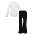 thumbnail image 2 of Zaldita Boys Latin Dancewear Costumes Long Sleeves Lapel Bowtie Romper Shirt Leotard Bodysuit Top White 12, 2 of 7