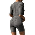 thumbnail image 3 of Avidlove Women Pajamas Set Ribbed Knit Lounge Sets T-shirt with Biker Shorts Matching Outfits Loungewear Sweatsuits, 3 of 6