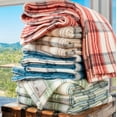 thumbnail image 4 of Tahoe Heavyweight Oversized Washable French Wool Plaid Twin Blanket, Red, 4 of 9