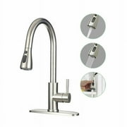 Single Handle High Arc Brushed Nickel Faucet- CHENGJU Pull Out Kitchen Faucet with Pull Down Sprayer Stainless Steel Kitchen Sink Faucets