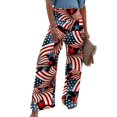thumbnail image 5 of Wide Leg Pants Woman High Waist Independence Day Prints Loose Comfy Casual With Pockets Trousers, 5 of 9