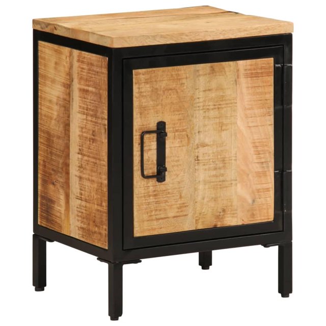 Mesita de noche rectangular VidaXL de madera maciza de mango